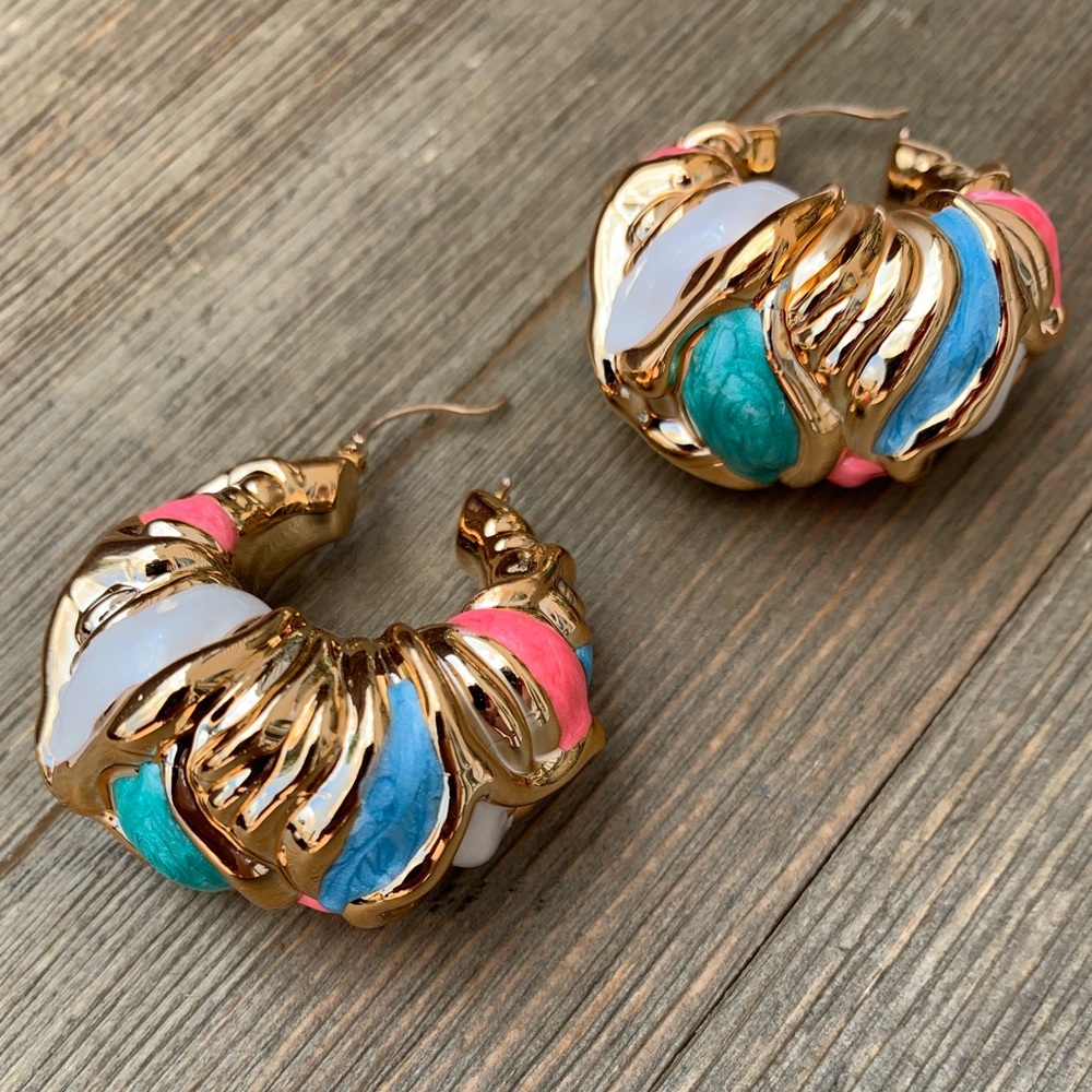Chunky Swirl Hoop Earrings